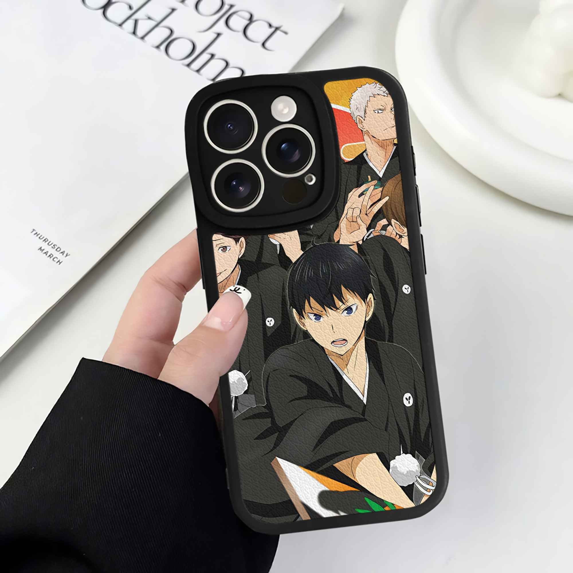 （画像用） ハイキュー!! Haikyu!! 【iPhone 16シリーズ対応】シリコンスマホケース（レザー調） 材質：シリコン